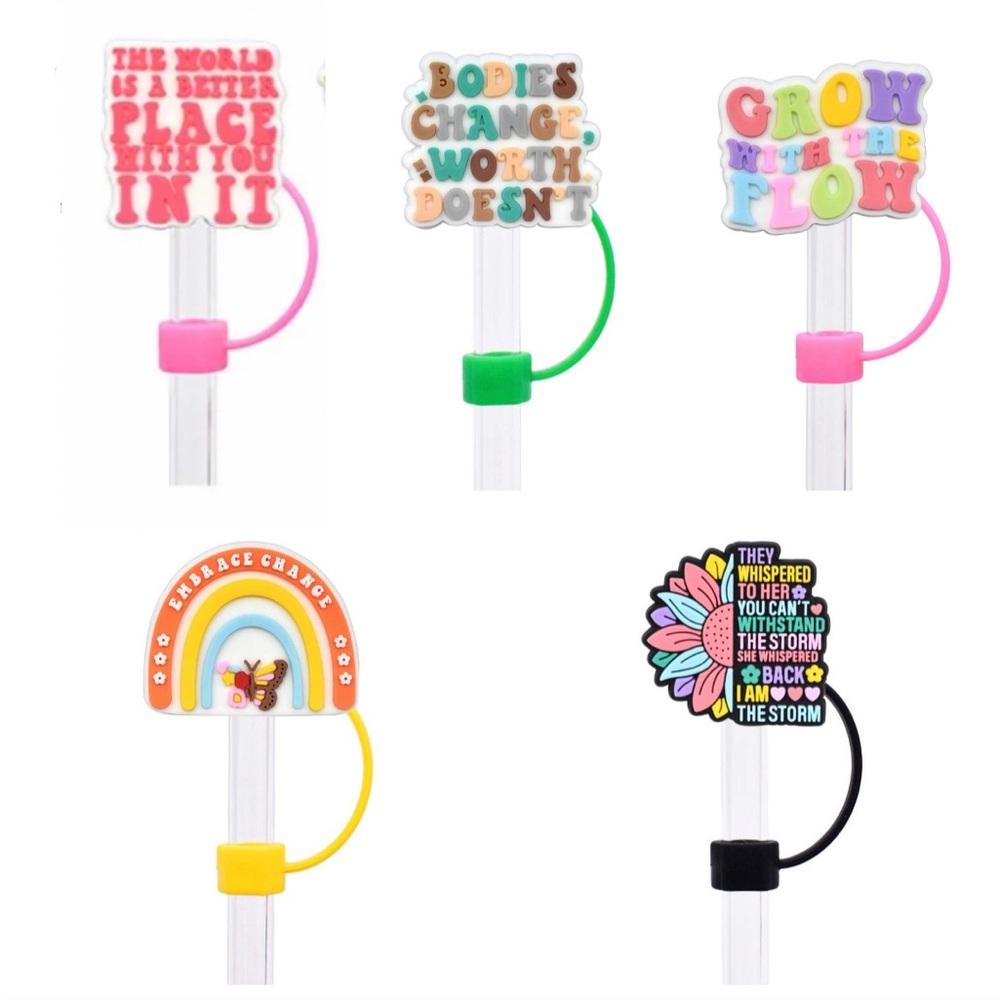 Mental health/ Self Empowerment Straw Toppers
